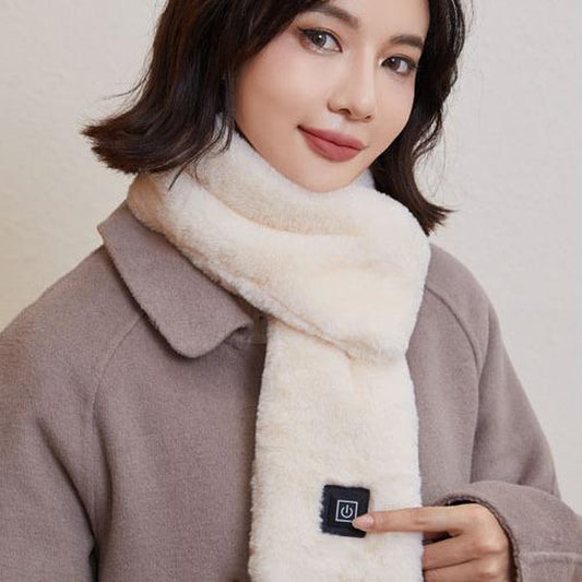 Luxurious Graphene Heated Scarf for Men and Women - Faux Fur Neck Heating Pad with 3 Adjustable Heat Levels for Ultimate Comfort and Pain Relief - Perfect Gift for Loved Ones!