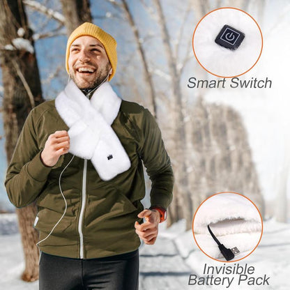 Luxurious Graphene Heated Scarf for Men and Women - Faux Fur Neck Heating Pad with 3 Adjustable Heat Levels for Ultimate Comfort and Pain Relief - Perfect Gift for Loved Ones!