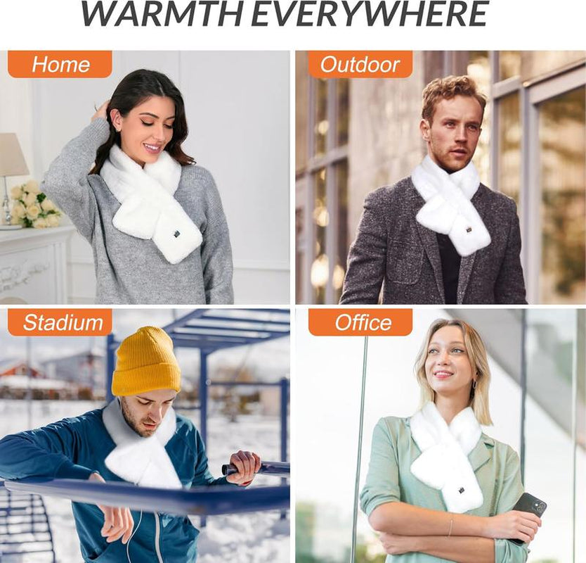 Luxurious Graphene Heated Scarf for Men and Women - Faux Fur Neck Heating Pad with 3 Adjustable Heat Levels for Ultimate Comfort and Pain Relief - Perfect Gift for Loved Ones!